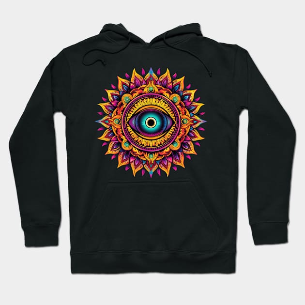 Evil Eye Mandala Vibe Hoodie by MushMagicWear